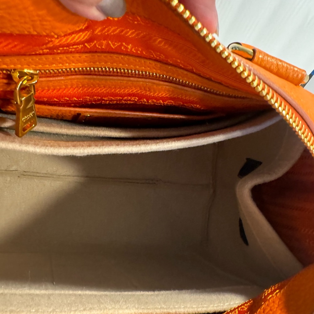 Prada Orange Leather Satchel with Shoulder Strap - Picture 4 of 6